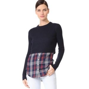 Veronica Beard "Garrett" cropped/layered sweater